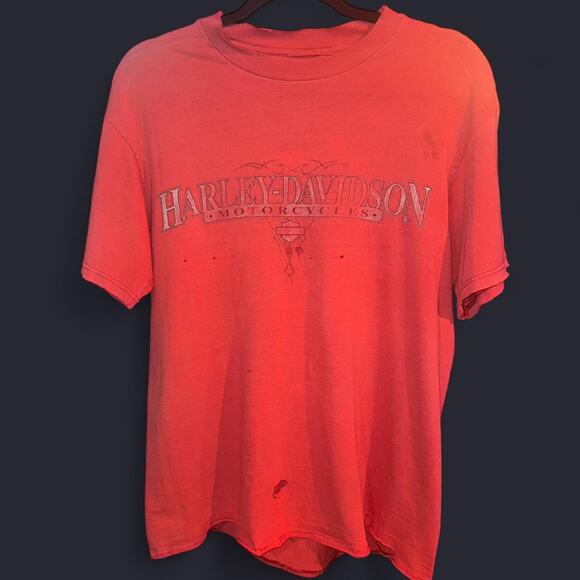 Vintage authentic harley davidson red t-shirt - Picture 1 of 5